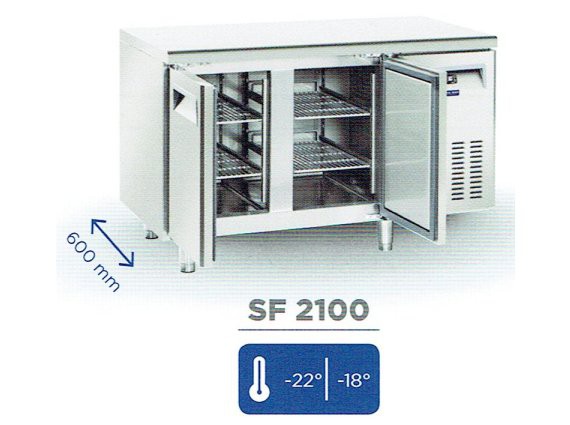 Tavolo refrigerato SF 2100 inox, 230 litri - 18/-22°.